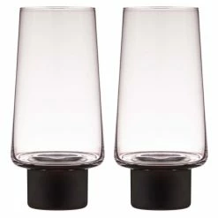 Tempa Aurora Clear Set Of 2 Highball Tumbler Matte Black