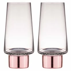 Tempa Aurora Clear Set Of 2 Highball Tumbler Rose