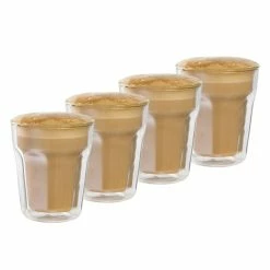Baccarat Barista Facet Double Wall Latte Glass 236ml Set Of 4