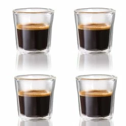 Baccarat Barista Facet Double Wall Espresso Glass 88ml Set Of 4