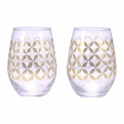 Marie Claire Jardin Champetre Set Of 2 Stemless Glasses 500ml