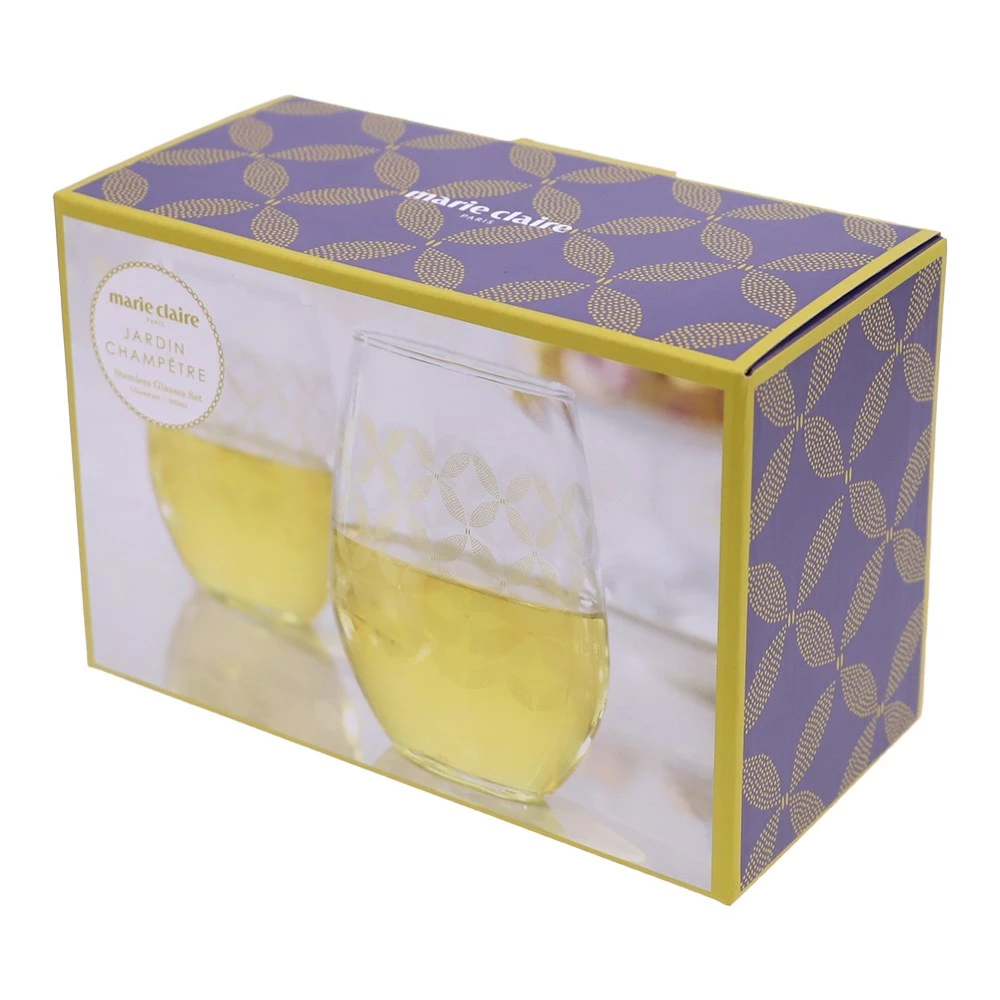Marie Claire Jardin Champetre Set Of 2 Stemless Glasses 500ml - Image 4