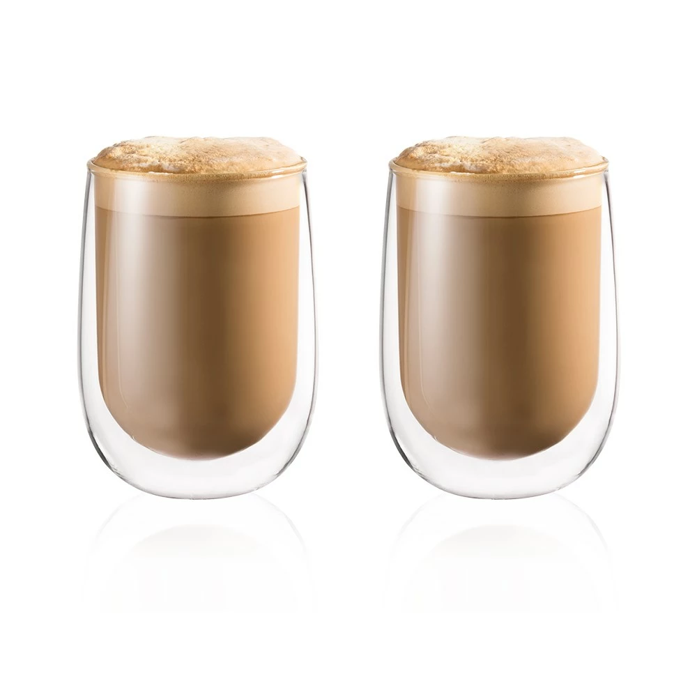 Baccarat Barista Café Set Of 2 Double Wall Thermal Glass Tumblers 450ml