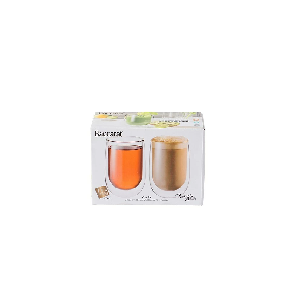 Baccarat Barista Café Set Of 2 Double Wall Thermal Glass Tumblers 450ml - Image 5