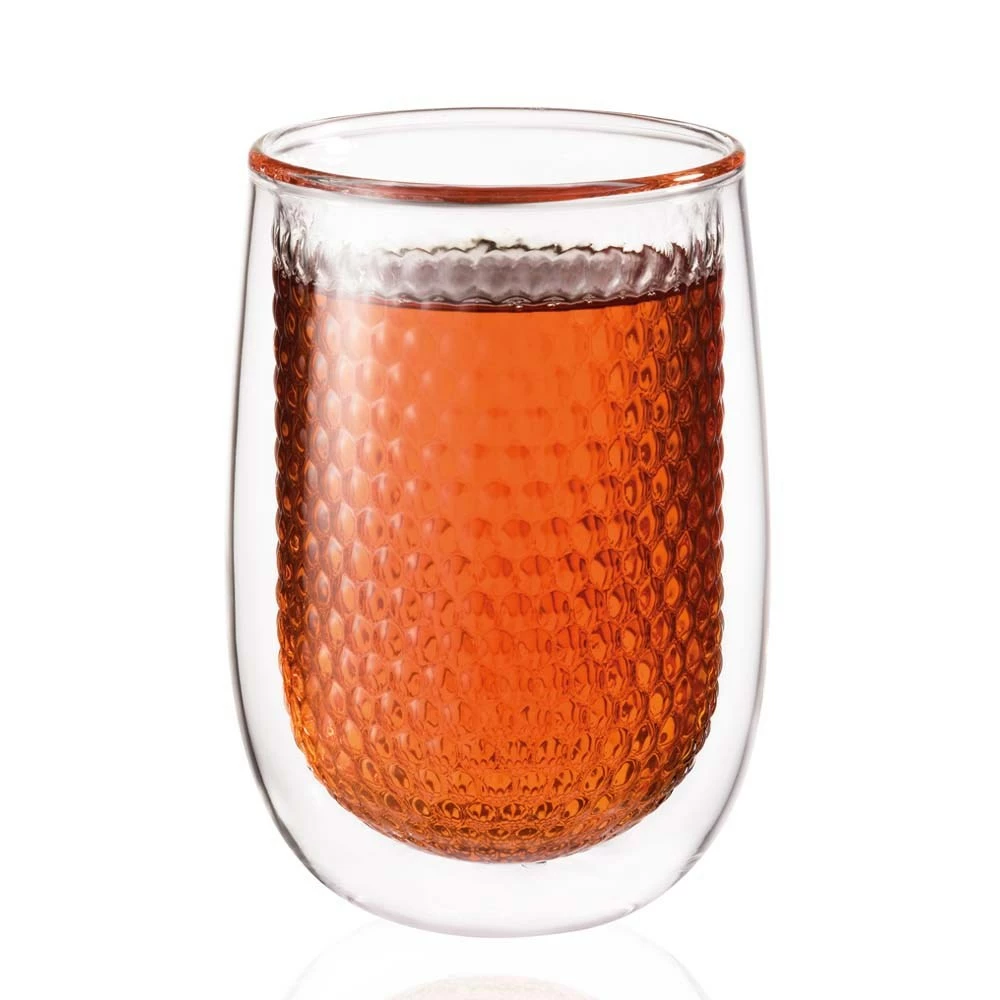 Baccarat Barista Café Set Of 2 Honeycomb Double Wall Thermal Glass Tumblers 350ml - Image 3