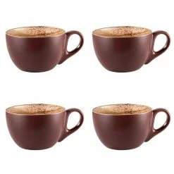 Baccarat Barista Set Of 4 Arma Cappuccino Cup 290ml Maroon