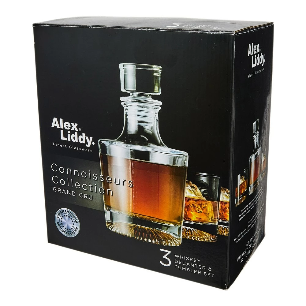 Alex Liddy Grand Cru 3 Piece Whisky Decanter Set - Image 5