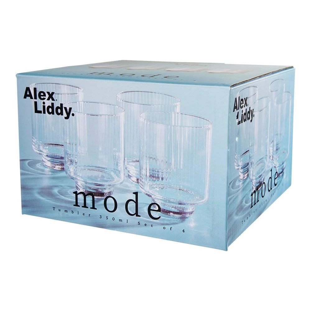 Alex Liddy Mode Set Of 4 Tumbler Glasses 350ml