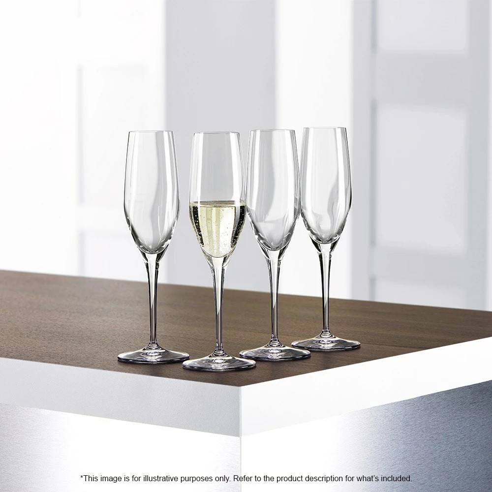 Spiegelau Authentis 4 Piece Crystal Glass Champagne Flute Set - Image 2