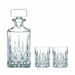 Nachtmann Aspen 3 Piece Crystal Whisky Decanter & Tumbler Set 750ml/324ml