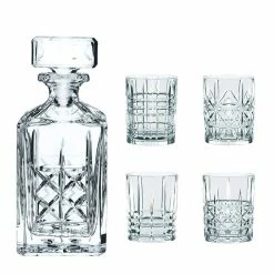 Nachtmann 5-Piece Crystal Highland Whisky Decanter & Tumbler Set 750ml/345ml