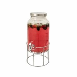 Serroni Glass Beverage Dispenser With Stand 5.6L
