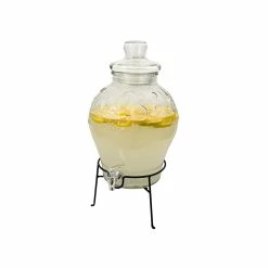 Serroni Glass Beverage Dispenser With Stand 10L
